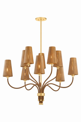 Hudson Valley - 1640-AGB - Ten Light Chandelier - Atwood - Aged Brass
