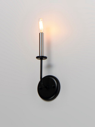 Wesley One Light Wall Sconce (10321BKSN)
