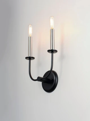 Wesley Two Light Wall Sconce (10322BKSN)