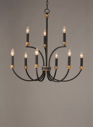 Charlton Nine Light Chandelier (11377BKAB)