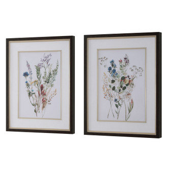 Uttermost - 32341 - Framed Prints S/2 - Delicate Flowers - Dark Wood Grain