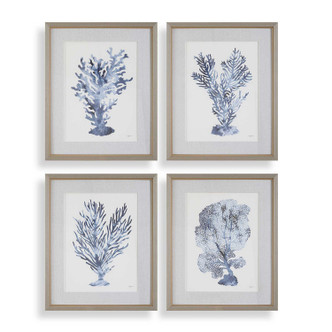 Uttermost - 32428 - Framed Prints Set/4 - Shibori Coral - Light Gray Wood