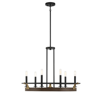 Savoy House - L1-2931-6-170 - Six Light Chandelier - Icarus - Burnished Brass W/ Walnut