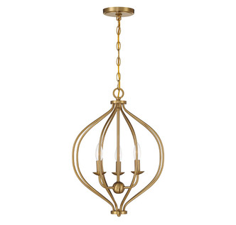 Savoy House - L7-1297-3-322 - Three Light Pendant - Orchid - Warm Brass