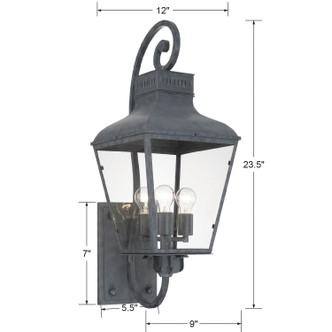 Dumont Three Light Outdoor Wall Sconce (DUM-9803-GE)