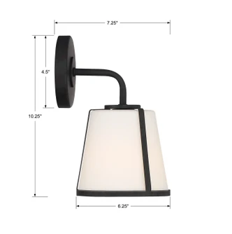 Fulton One Light Wall Sconce (FUL-911-BK)