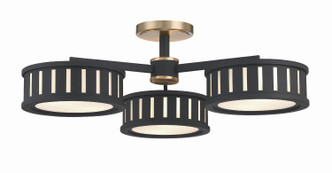 Crystorama - KEN-8300-VG-BF - Six Light Semi Flush Mount - Kendal - Vibrant Gold + Black Forged