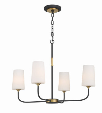 Crystorama - NIL-70014-BF-MG - Four Light Chandelier - Niles - Black Forged + Modern Gold