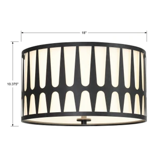 Royston Three Light Flush Mount (ROY-800-BK)