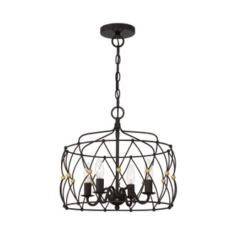 Crystorama - ZUC-A9030-EB-GA - Four Light Pendant - Zucca - English Bronze + Antique Gold