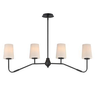 Maxim - 12697WTBK - Four Light Linear Chandelier - Durham - Black