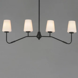Durham Four Light Linear Chandelier (12697WTBK)