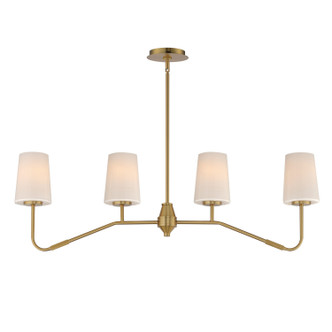 Maxim - 12697WTNAB - Four Light Linear Chandelier - Durham - Natural Aged Brass
