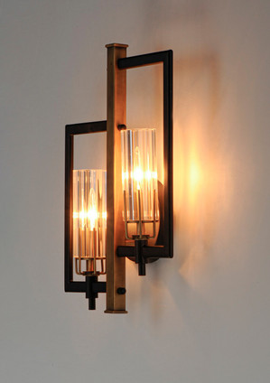 Flambeau Two Light Wall Sconce (16115CLBKAB)