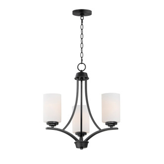 Maxim - 20033SWBK - Three Light Chandelier - Deven - Black