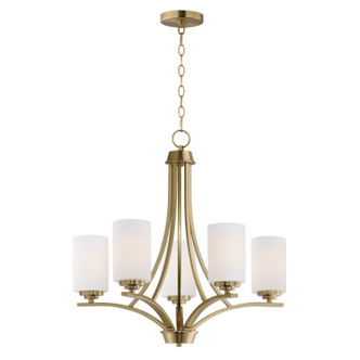 Maxim - 20035SWSBR - Five Light Chandelier - Deven - Satin Brass