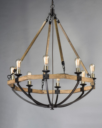 Lodge Eight Light Chandelier (20338WOBZ)