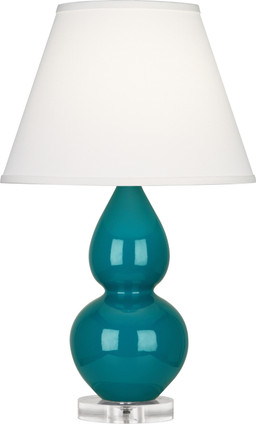 Robert Abbey - A773X - One Light Accent Lamp - Small Double Gourd - Peacock Glazed Ceramic w/Lucite