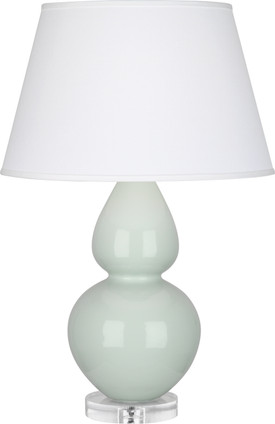 Robert Abbey - A791X - One Light Table Lamp - Double Gourd - Celadon Glazed Ceramic w/Lucite