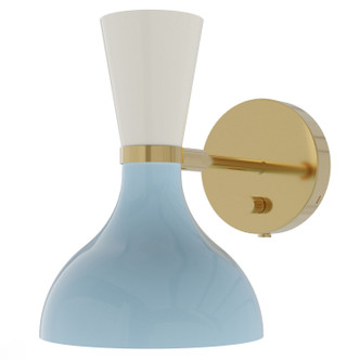 Robert Abbey - BB05LY - One Light Wall Sconce - Clare - Modern Brass w/Baby Blue Lily Painted