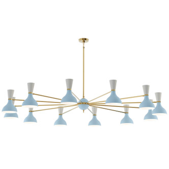 Robert Abbey - BB12LY - 12 Light Chandelier - Clare - Modern Brass w/Baby Blue Lily Painted