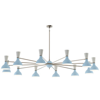 Robert Abbey - BB13LY - 12 Light Chandelier - Clare - Polished Nickel w/Baby Blue Lily Painted