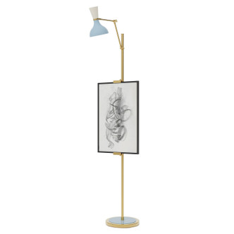 Robert Abbey - BB16LY - One Light Floor Easel - Clare - Modern Brass w/Baby Blue Lily Painted