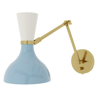 Robert Abbey - BB18LY - One Light Wall Sconce - Clare - Modern Brass w/Baby Blue Lily Painted