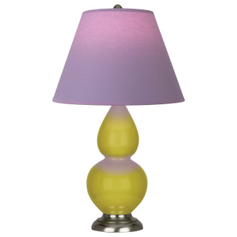 Robert Abbey - CI12L - One Light Accent Lamp - Small Double Gourd - Citron Glazed Ceramic w/Antique Silver