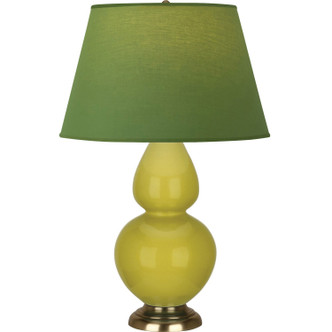 Robert Abbey - CI20G - One Light Table Lamp - Double Gourd - Citron Glazed Ceramic w/Antique Natural Brass