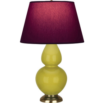 Robert Abbey - CI20P - One Light Table Lamp - Double Gourd - Citron Glazed Ceramic w/Antique Natural Brass