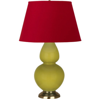 Robert Abbey - CI20R - One Light Table Lamp - Double Gourd - Citron Glazed Ceramic w/Antique Natural Brass