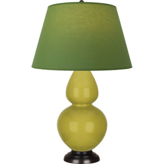 Robert Abbey - CI21G - One Light Table Lamp - Double Gourd - Citron Glazed Ceramic w/Deep Patina Bronze