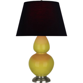 Robert Abbey - CI22K - One Light Table Lamp - Double Gourd - Citron Glazed Ceramic w/Antique Silver
