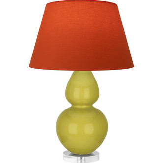 Robert Abbey - CI23T - One Light Table Lamp - Double Gourd - Citron Glazed Ceramic w/Lucite