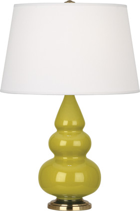 Robert Abbey - CI30X - One Light Accent Lamp - Small Triple Gourd - Citron Glazed Ceramic w/Antique Natural Brass
