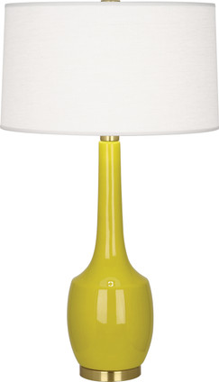 Robert Abbey - CI701 - One Light Table Lamp - Delilah - Citron Glazed Ceramic w/Antique Brass