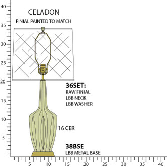 Robert Abbey - CL38 - One Light Table Lamp - Emma - Celadon Glazed Ceramic w/Warm Brass