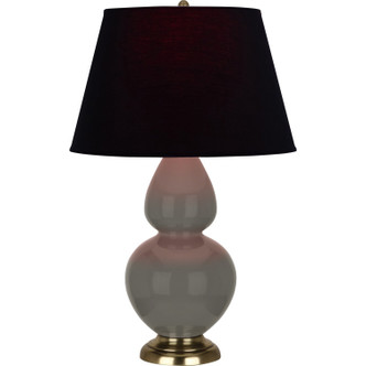 Robert Abbey - CR20K - One Light Table Lamp - Double Gourd - Ash Glazed Ceramic w/Antique Natural Brass