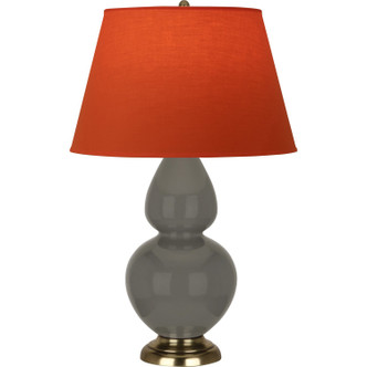 Robert Abbey - CR20T - One Light Table Lamp - Double Gourd - Ash Glazed Ceramic w/Antique Natural Brass