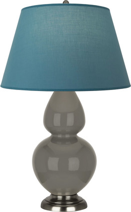 Robert Abbey - CR22B - One Light Table Lamp - Double Gourd - Ash Glazed Ceramic w/Antique Silver