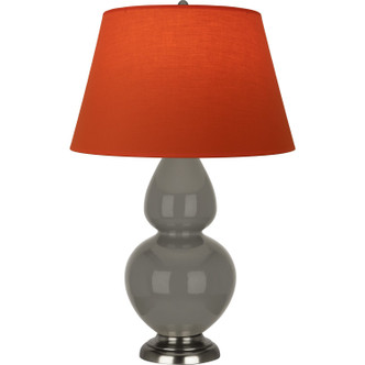 Robert Abbey - CR22T - One Light Table Lamp - Double Gourd - Ash Glazed Ceramic w/Antique Silver