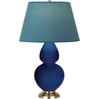 Robert Abbey - CT20B - One Light Table Lamp - Double Gourd - Cobalt Glazed Ceramic w/Antique Natural Brass