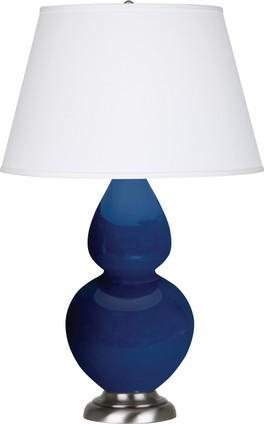 Robert Abbey - CT22X - One Light Table Lamp - Double Gourd - Cobalt Glazed Ceramic w/Antique Silver