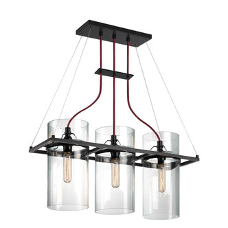 Sonneman - 4763.25 - Three Light Pendant - Square Ring - Satin Black