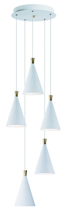 ET2 - E24625-WTMG - LED Pendant - Norsk - White / Metallic Gold