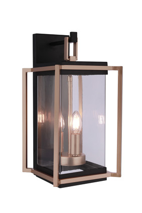 Craftmade - ZA6514-MNSB - Three Light Outdoor Wall Lantern - Metalwork - Midnight / Satin Brass