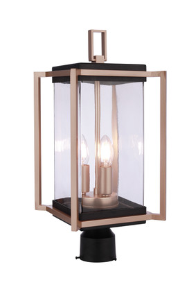 Craftmade - ZA6515-MNSB - Three Light Outdoor Post Mount - Metalwork - Midnight / Satin Brass