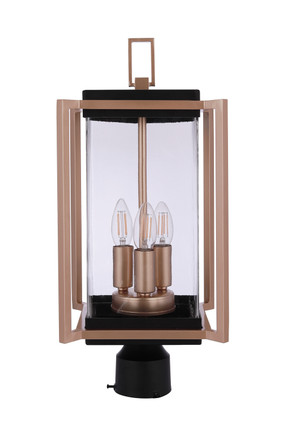 Metalwork Three Light Outdoor Post Mount (ZA6515-MNSB)