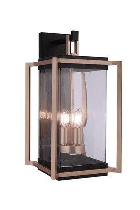 Craftmade - ZA6524-MNSB - Four Light Outdoor Wall Lantern - Metalwork - Midnight / Satin Brass